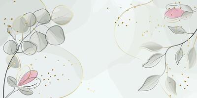 Botanical background with flowers and eucalyptus branch vector