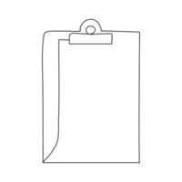 Continuous line drawing of clipboard. vector
