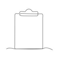 One continuous line drawing of Clipboard vector