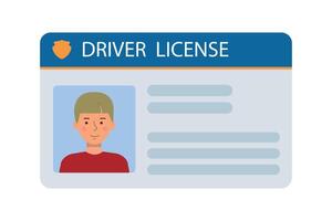 The identification card of the male car driver with a photo.Plastic identification card. illustration of the identity document of the driver of the vehicle. A business card that demonstrates. vector
