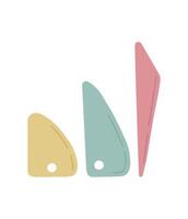 A set of pottery tools. Pottery and ceramic clay equipment. Handmade work and hobbies. illustration in cartoon style. Isolated on a white background vector