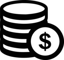 Stacked coins and single coin featuring bold dollar symbol create a financial theme vector
