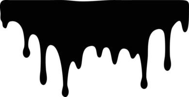 Oozing black liquid drips down, featuring abstract shape against a plain, white background vector