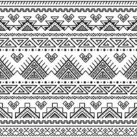 Ethnic seamless monochrome pattern. Aztec geometric background. Tribal print. Navajo fabric. Modern abstract wallpaper, illustration. vector