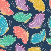 Seamless pattern with stylized butterflies. Can be used to fabric design, wallpaper, decorative paper vector