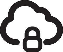 Cloud security icon with padlock vector