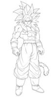Goku ssj4 layout ready to paint vector
