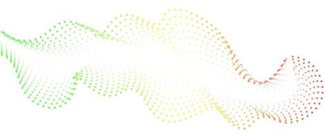 Wave pattern of flowing dots , gradient rainbow color . Concepts nanotechnology, music. Abstract design element , banner for music. illustration vector