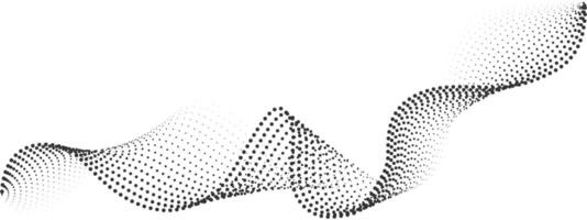 Futuristic abstract shapes halftones, smooth wavy dotted lines, gradient curved stripes. Abstract digital wave particles. Modern background for equalizer, audio recording. vector