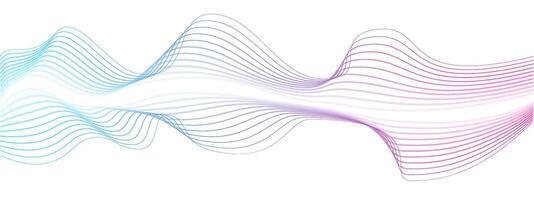 Abstract gradient colorful wave line element. wave with blend lines . Curved wavy line, smooth band. Dynamic sound wave. Digital frequency track equaliser vector