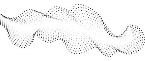 Abstract wave with dots. flowing dots with blending halftone lines. A curved wavy line. Dynamic sound dot wave. Digital equalizer of frequency tracks. Concept of technology, science, music vector