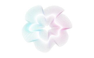 Multicolored neon sound waves dots lines. Minimalistic sound lines, radial spectrum. A colorful cover for a musical poster and a banner. Radial spectrum. illustration. vector