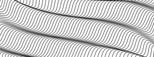 Abstract dotted background of curving wavy lines. Deformed horizontal gray stripes. Dynamic composition of linear point texture linear point texture figure . illustration vector
