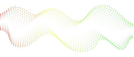 Wave pattern of flowing dots , gradient rainbow color . Nanotechnology concepts . Abstract wave for design , banners for music . futuristic illustration vector