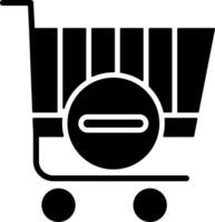 Remove from Cart Solid Style Icon vector