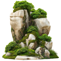 Dramatic rock formation its rugged texture and imposing presence On Transparent Background png