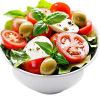 Fresh green salad variety of colorful vegetables offers a On Transparent Background png
