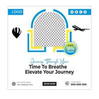 Luxury tour social media posts and web banner square design template vector