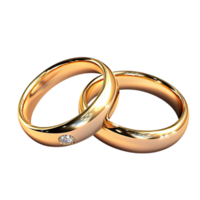 par do dourado Casamento argolas simbolizando eterno amor comprometimento em transparente fundo png