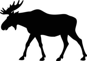 Majestic moose silhouette shows wild beauty while traversing the wilderness with its antlers vector