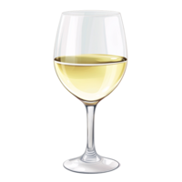 Elegant glass of white wine on a transparent background, showcasing a refreshing alcoholic beverage for celebration and relaxation png
