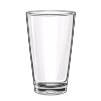 Empty transparent glass cup on a transparent background, showcasing clarity and simplicity for beverage concepts and design elements png