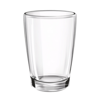 Empty clear glass tumbler on a transparent background, showcasing minimalist design and versatile use for beverage presentation or product mockup png
