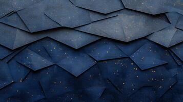 Abstract Paper Texture with Layered Blue Tones and Golden Specks Ideal for Backgrounds, Creative Projects, and Artistic Designs Featuring Geometric Folded Patterns photo