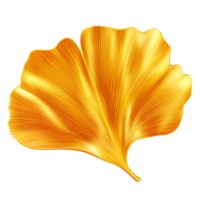 Golden ginkgo leaf with intricate venation on a transparent background Symbol of longevity, resilience, and hope in autumn season png