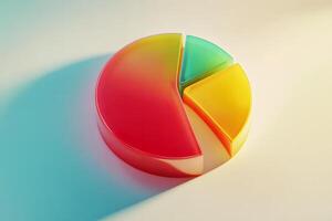 Colorful Pie Chart Representation with Vibrant Segments Emphasizing Data Visualization and Modern Design Aesthetics in a Soft-lit Environment photo