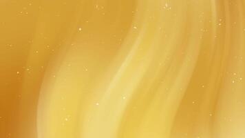Smooth golden abstract background with flowing light curves and glowing particle effects. video