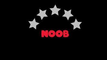 A Creative Illustration Featuring the Word 'NOOB' Surrounded by Five Stars in a Bold Design video