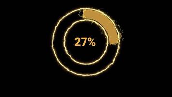 Dynamic Loading Animation Visualization with Progress Indicators on Black Background video