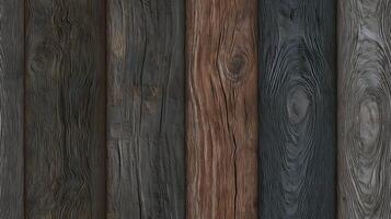 Seamless texture of old wood planks with varied colors and grain patterns, showcasing natural beauty and rustic charm. Perfect for backgrounds or design projects photo