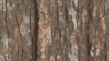 Seamless texture of old wood skin with rustic appearance, featuring natural brown and gray tones. cracked and weathered surface adds vintage and organic feel photo