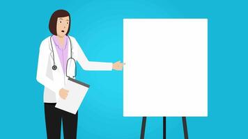 Animation ofFemale Doctor Presentation video
