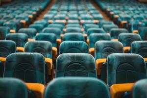 Rows of empty seats in a theater photo