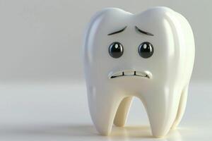 A tooth with a sad expression photo