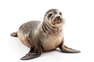 A seal is sitting on the ground with its head up photo