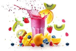 Fruit smoothie with splash of fruit photo