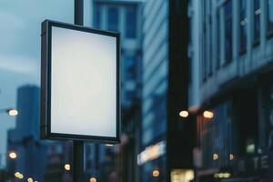 A blank billboard is on the side of a street photo