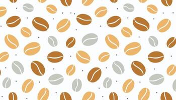 Clean and stylized coffee beans arranged in a repeat pattern. Flat illustration ideal for creative packaging, branding, or textile design. vector