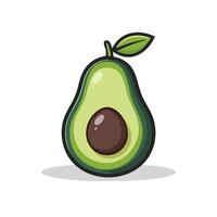 A bold shiny avocado illustration with vibrant green tones and a clean outline, perfect for menus, posters, or wellness content. vector
