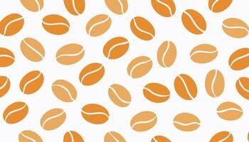 A soft and colorful flat pattern of coffee beans. Playful tone with repeat layout perfect for branding, wrapping, or cafe menu backgrounds. vector