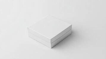 White box mockup on white background 3d render photo