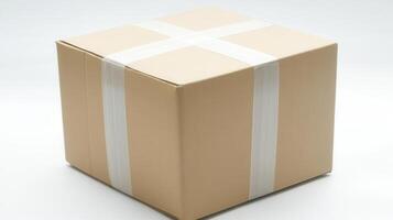 A brown box with white stripes on it photo