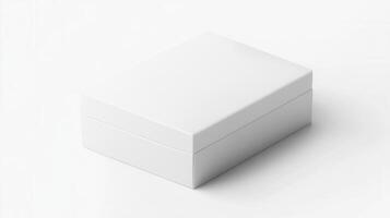 White box mockup isolated on white background photo