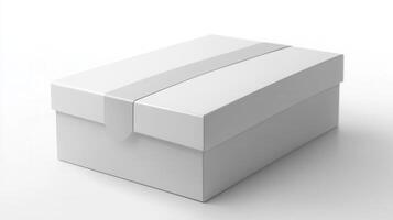 White gift box isolated on white background photo