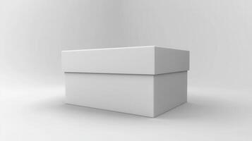White box on a white background 3d render photo