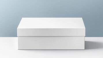 White box mockup on blue background photo